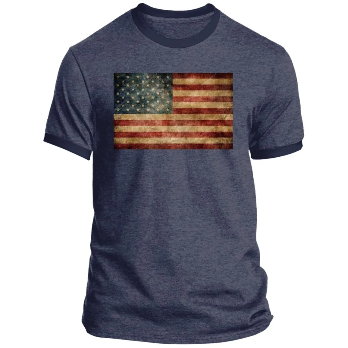 American Flag -- Distressed -- CLOSEOUT -- Ringer Tee