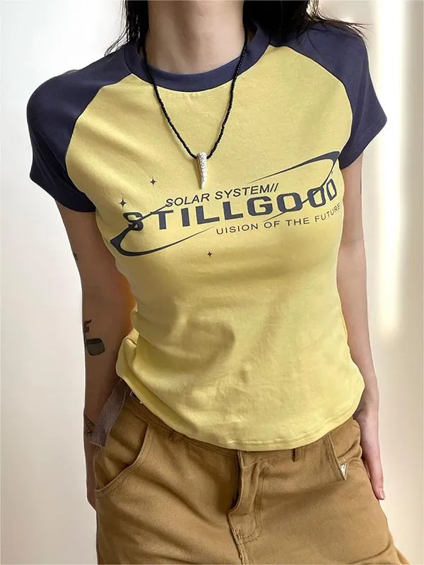 Amozae-Fall Outfits -Raglan long sleeve t-shirt with Still Good motif- Streetwear y2k outfits Fall Outfits Christmas Thanksgiving Gift New Year's Eve