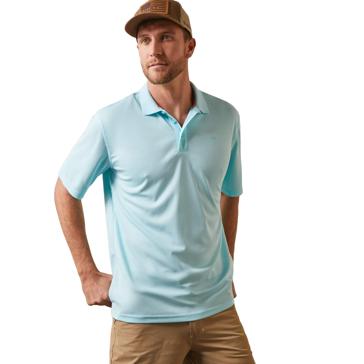 Ariat Men's TEK Polo Turquoise Shirt