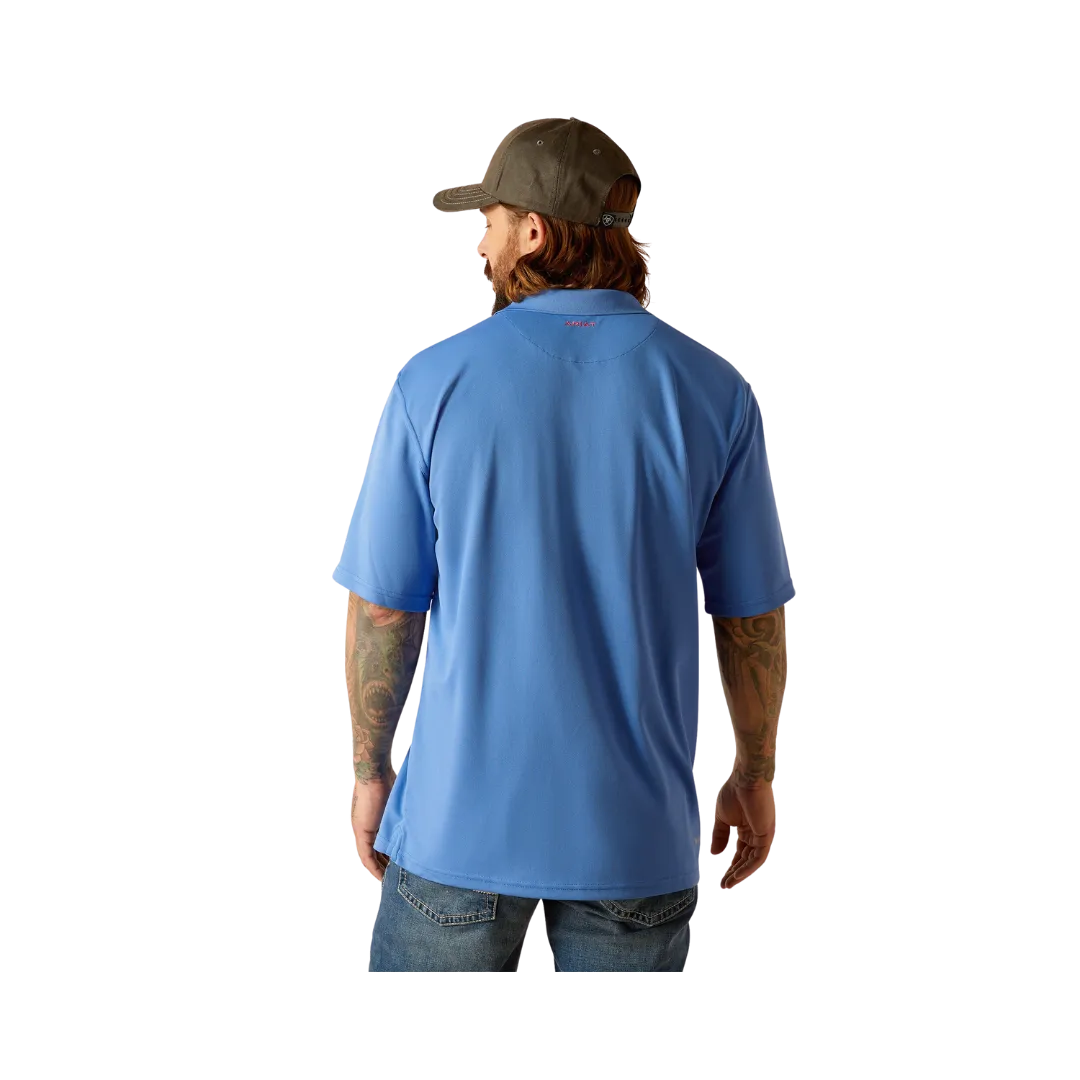 Ariat Men's Tek Seascape Blue Polo Shirt