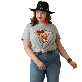 Ariat Women's Heather Grey Real Highlander Rose Tee