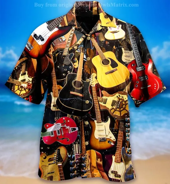 Ashore Shop Music Cuban Collar Summer Men's Clothing Casual Short Sleeves Fashion Loose Tops T 3d Printed Shirts Men's Hawaiian Shirts