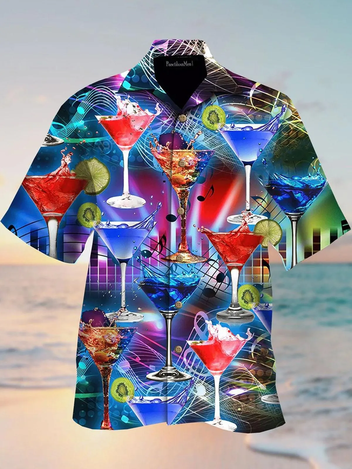 Ashore Shop Music Cuban Collar Summer Men's Clothing Casual Short Sleeves Fashion Loose Tops T 3d Printed Shirts Men's Hawaiian Shirts