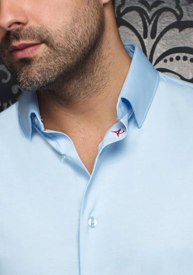 Au Noir  Extensible Short Sleeve Shirt | Alex SLD Light Blue