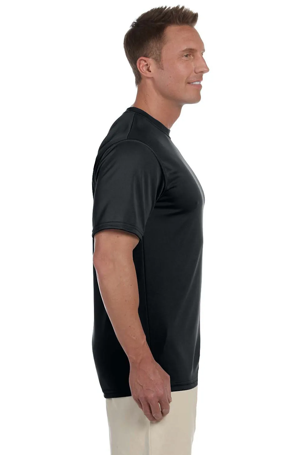Augusta Sportswear Mens Moisture Wicking Short Sleeve Crewneck T-Shirt - Black