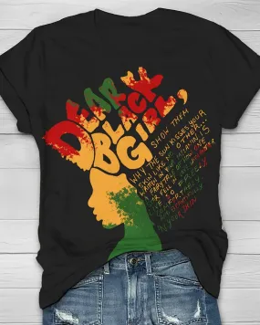 Black Slogan Contrasting Color Art Print Women's Short-sleeved Top