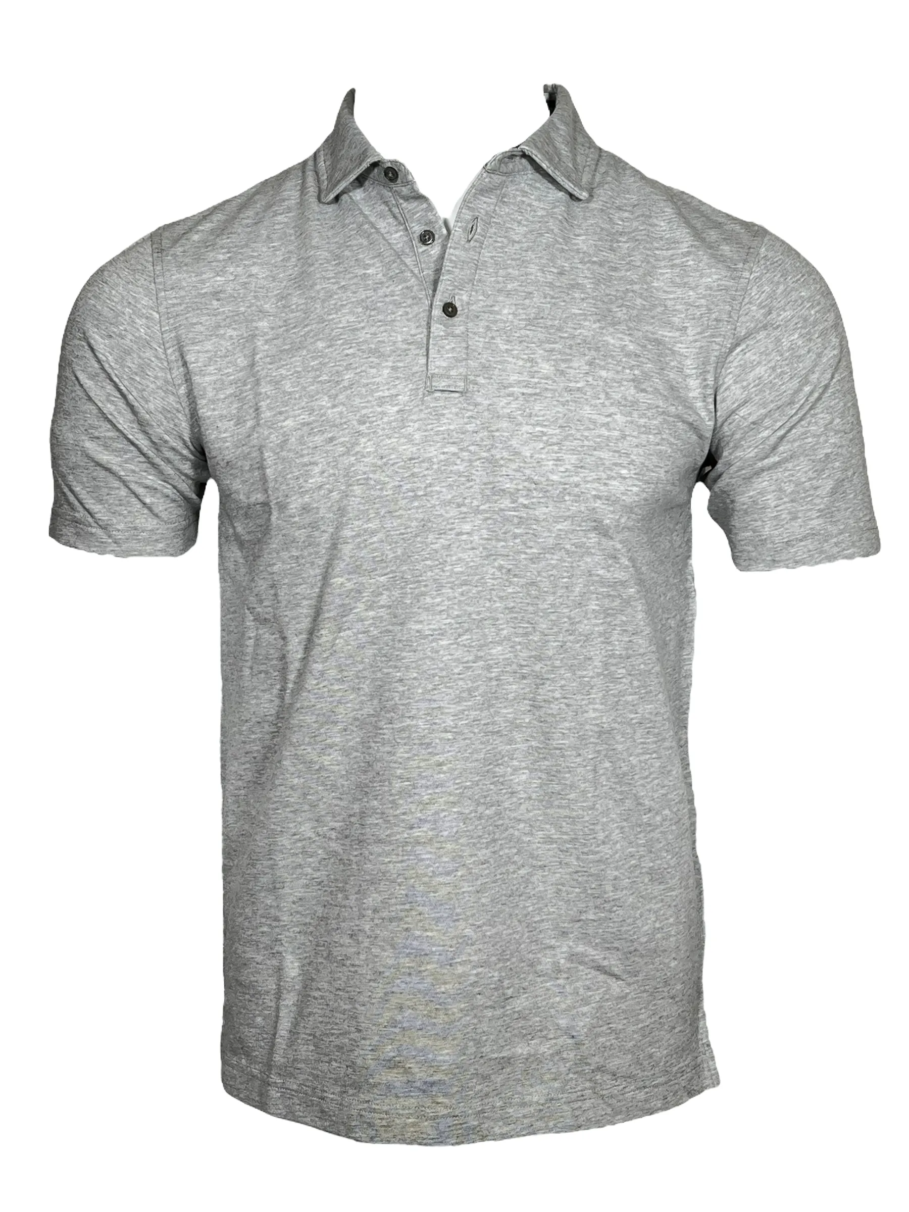BUTTON DOWN MEN'S TECH POLO - LIGHT GREY HEATHER