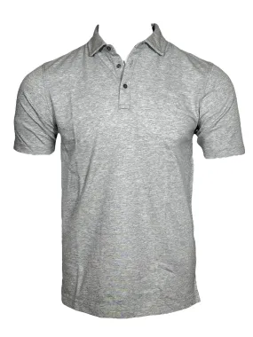 BUTTON DOWN MEN'S TECH POLO - LIGHT GREY HEATHER