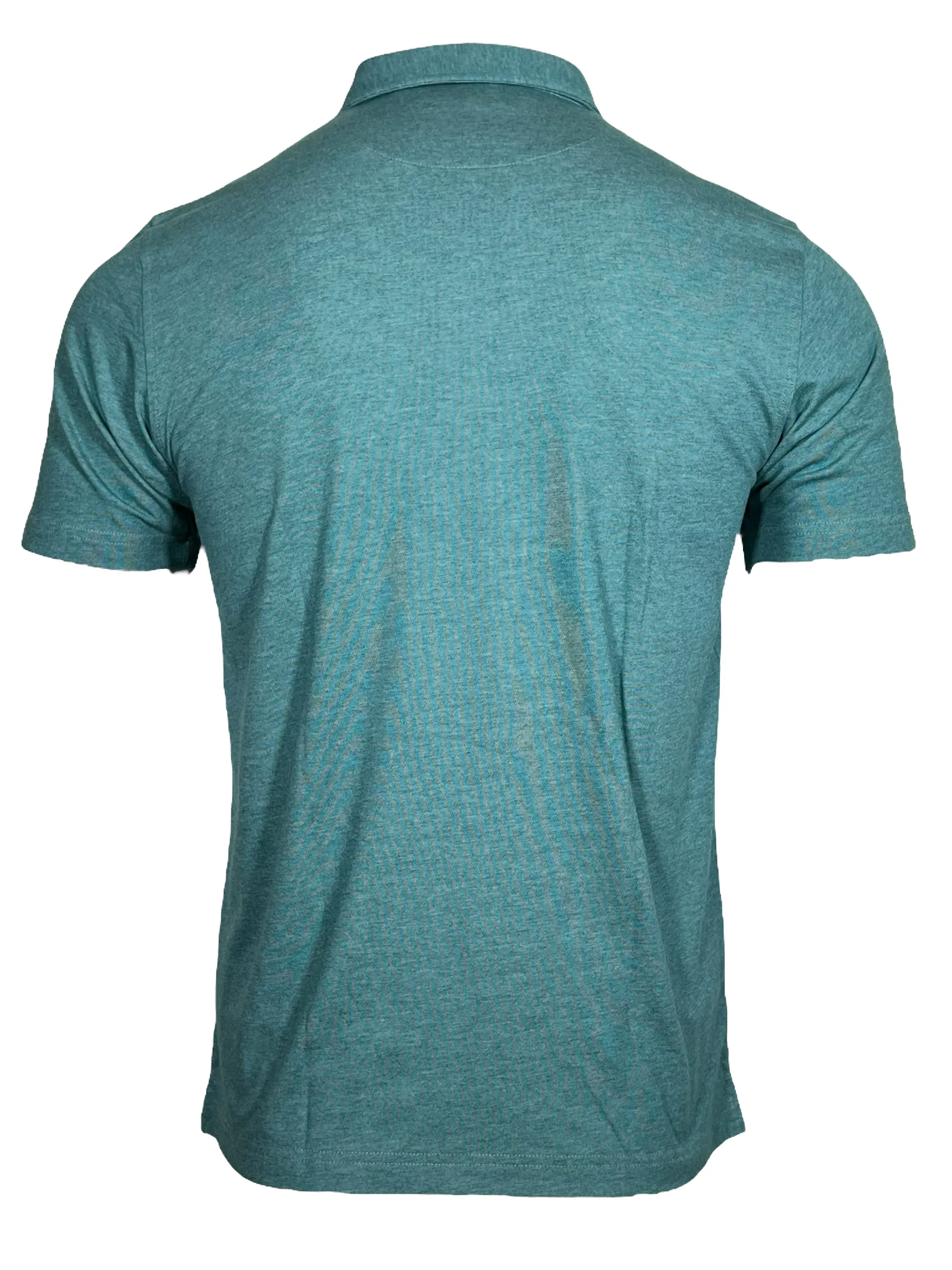 BUTTON DOWN MEN'S TECH POLO - PEACOCK HEATHER
