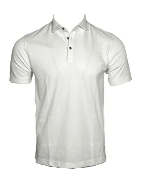 BUTTON DOWN MEN'S TECH POLO - WHITE