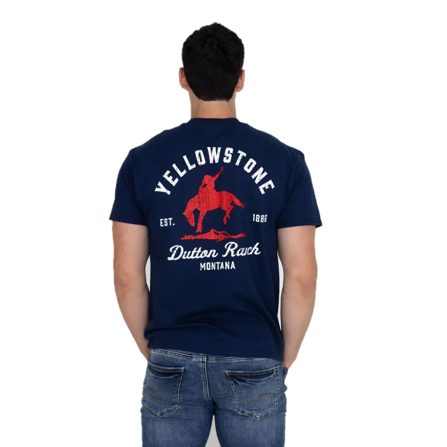 Changes Yellowstone Men's Blue Cowboy Ride T-Shirt