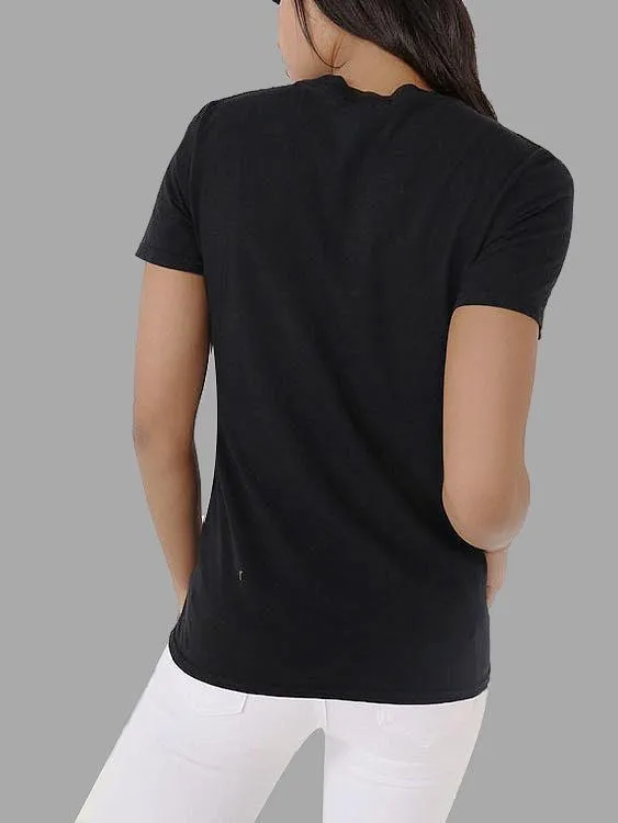 Custom Cut Out Short Sleeve Black T-Shirts