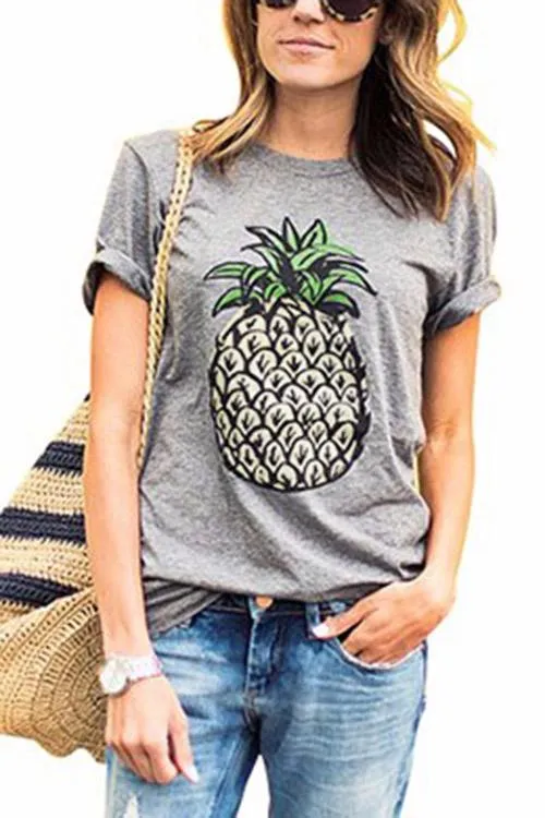 Custom Round Neck Short Sleeve Grey T-Shirts