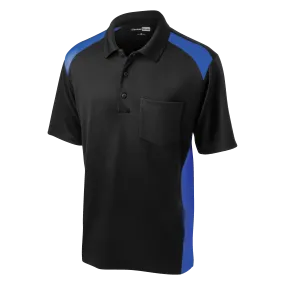 D1536M Mens Colorblock Pocket Polo