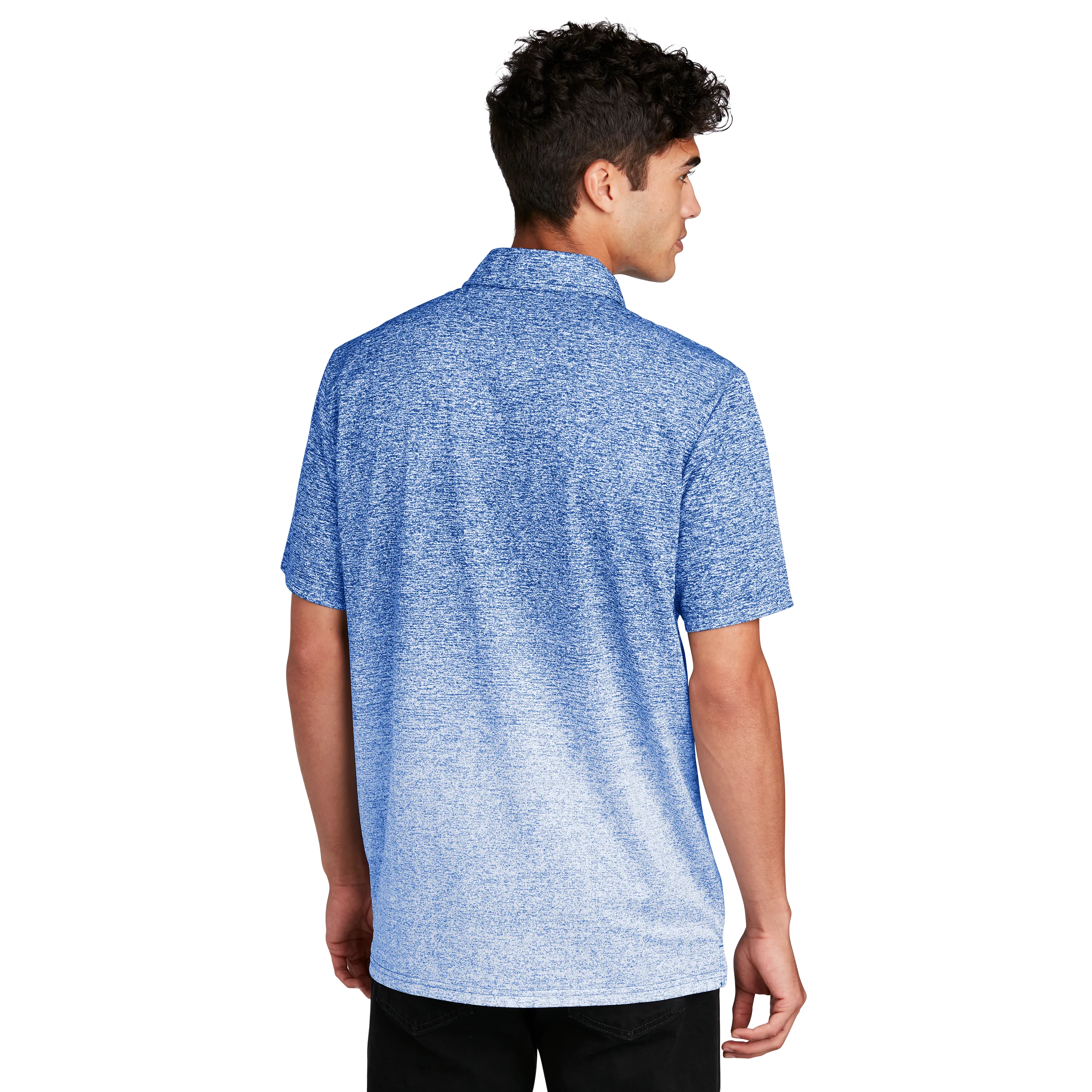 D1908 Mens Ombre Heather Polo