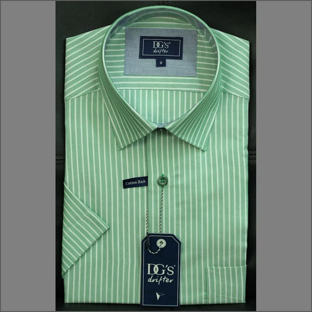 Dg's Green with White Stripe Short Sleeve Shirt 
