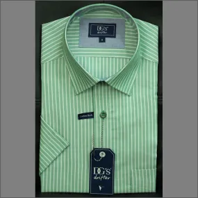 Dg's Green with White Stripe Short Sleeve Shirt 