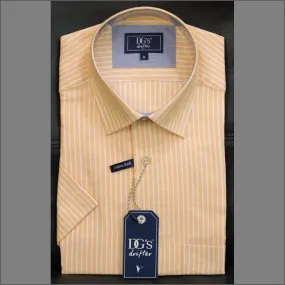 Dg's Lemon with White Stripe Short Sleeve Shirt 