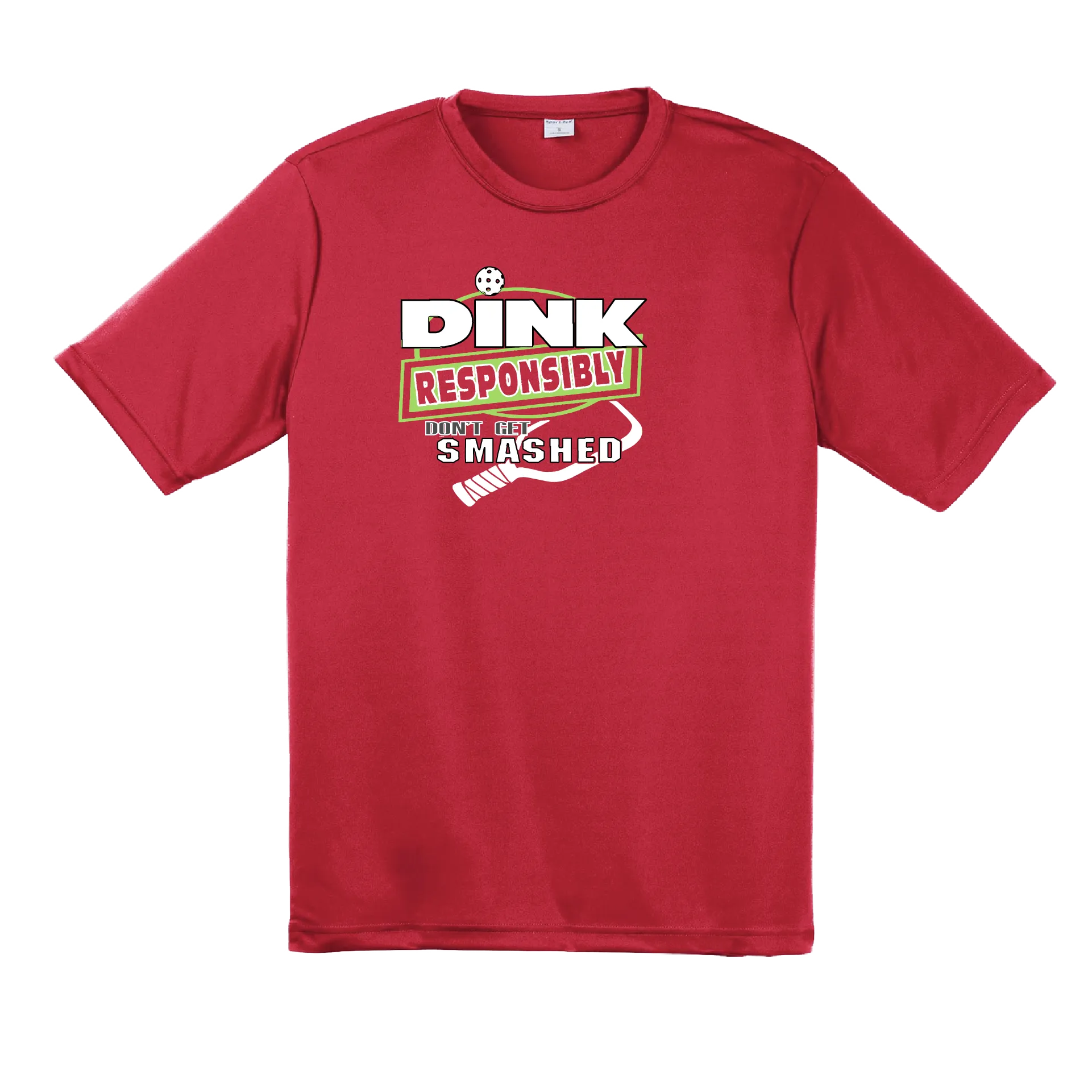 Dink Responsibly Don't Get Smashed | Clearance Men's Short Sleeve Pickleball Shirt | 100% Polyester