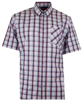 Espionage Men's Short Sleeve Check Shirts SH406 in 2 Colours, 2XL-8XL