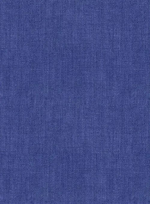 European Cruise Blue Linen Western Style Shirt