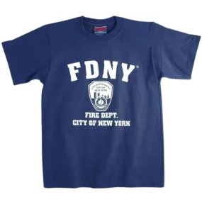 FDNY T-Shirt w/ Logo & Lettering | Navy