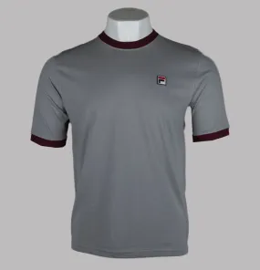 Fila Vintage Marconi Ringer T-Shirt Sharkskin/Windsor Wine