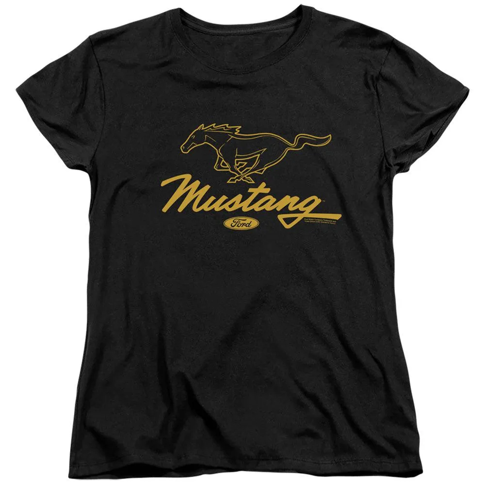 Ford Mustang Pony Script Women's Short-Sleeve T-Shirt