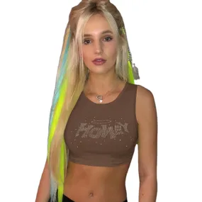 Girls Fashion Round Neck Slim T-Shirt Navel Sleeveless Sexy Tank Vest