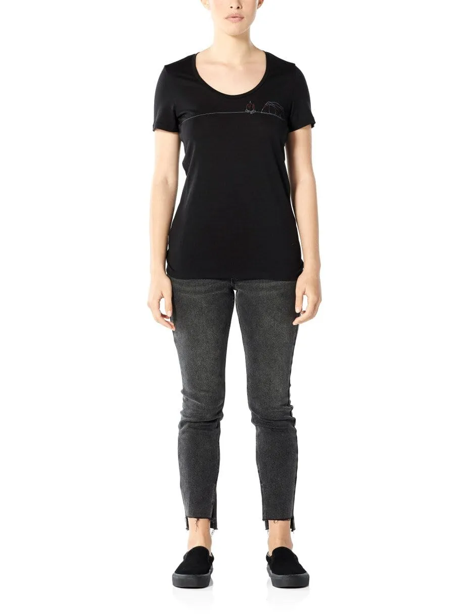 Ice Breaker Women's Tech Lite SS Scoop Single - Line Camp