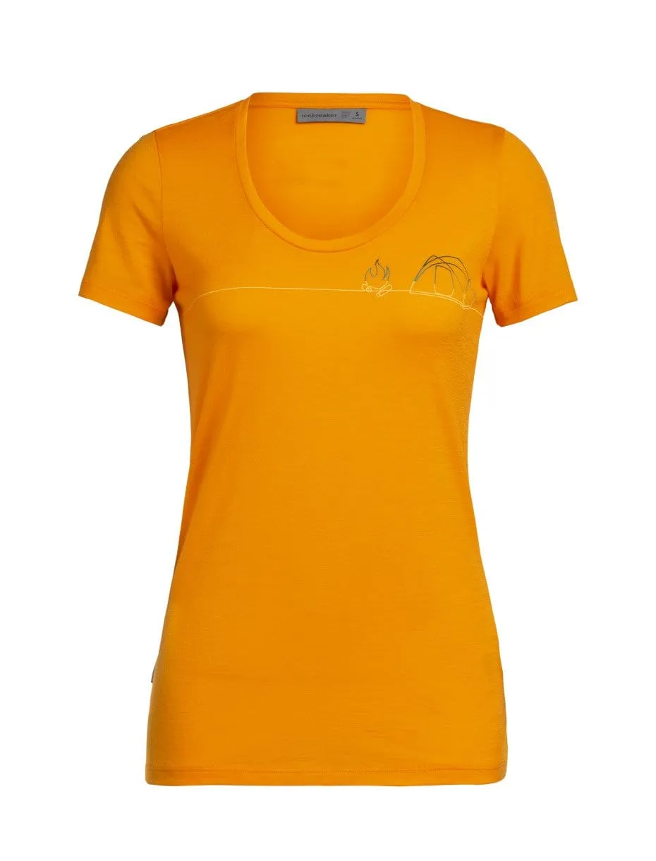Ice Breaker Women's Tech Lite SS Scoop Single - Line Camp
