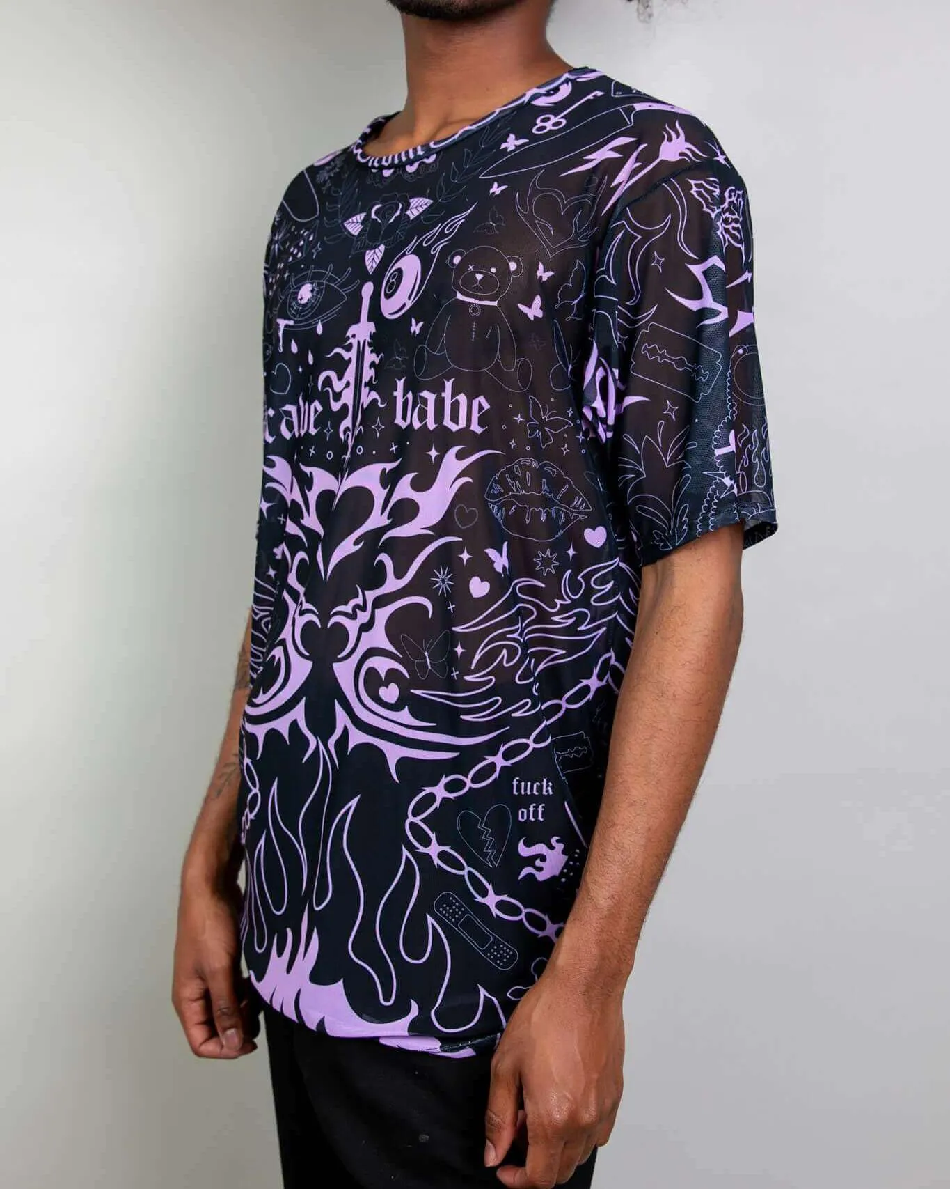 Inkwork Mesh Oversized Tee