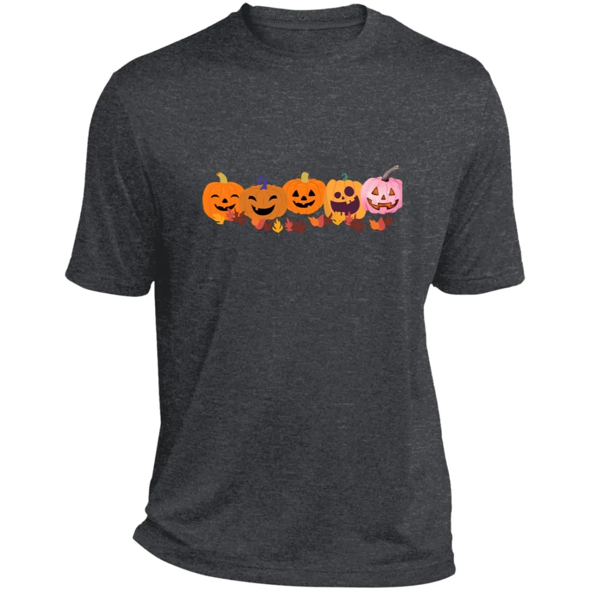 Jack 0 Lanterns in a Row CLOSEOUT -- Heather Performance Tee