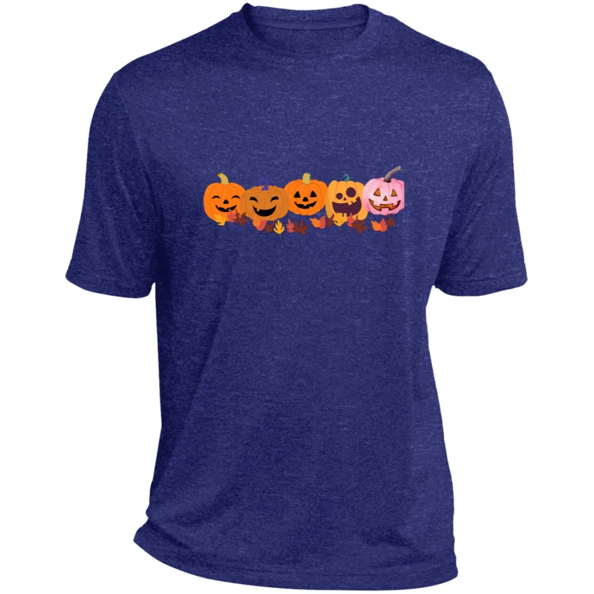 Jack 0 Lanterns in a Row CLOSEOUT -- Heather Performance Tee