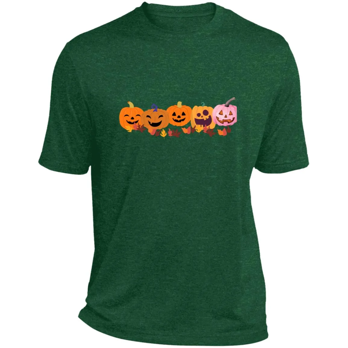 Jack 0 Lanterns in a Row CLOSEOUT -- Heather Performance Tee