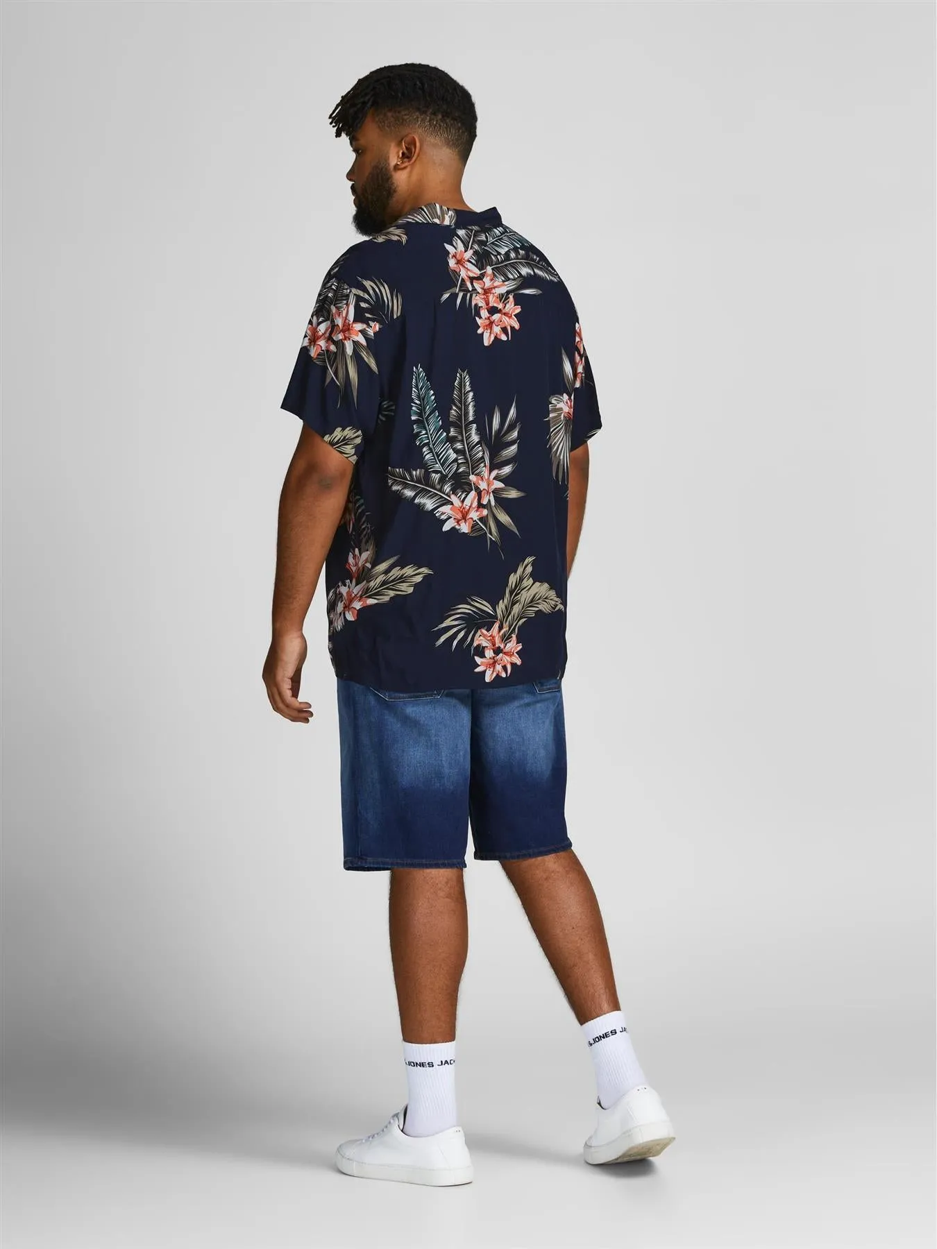 Jack & Jones Big & Tall Fit Size Men's Floral Short Sleeve Shirt In Soft Touch Viscose Size 1XL-6XL, 2 Colours