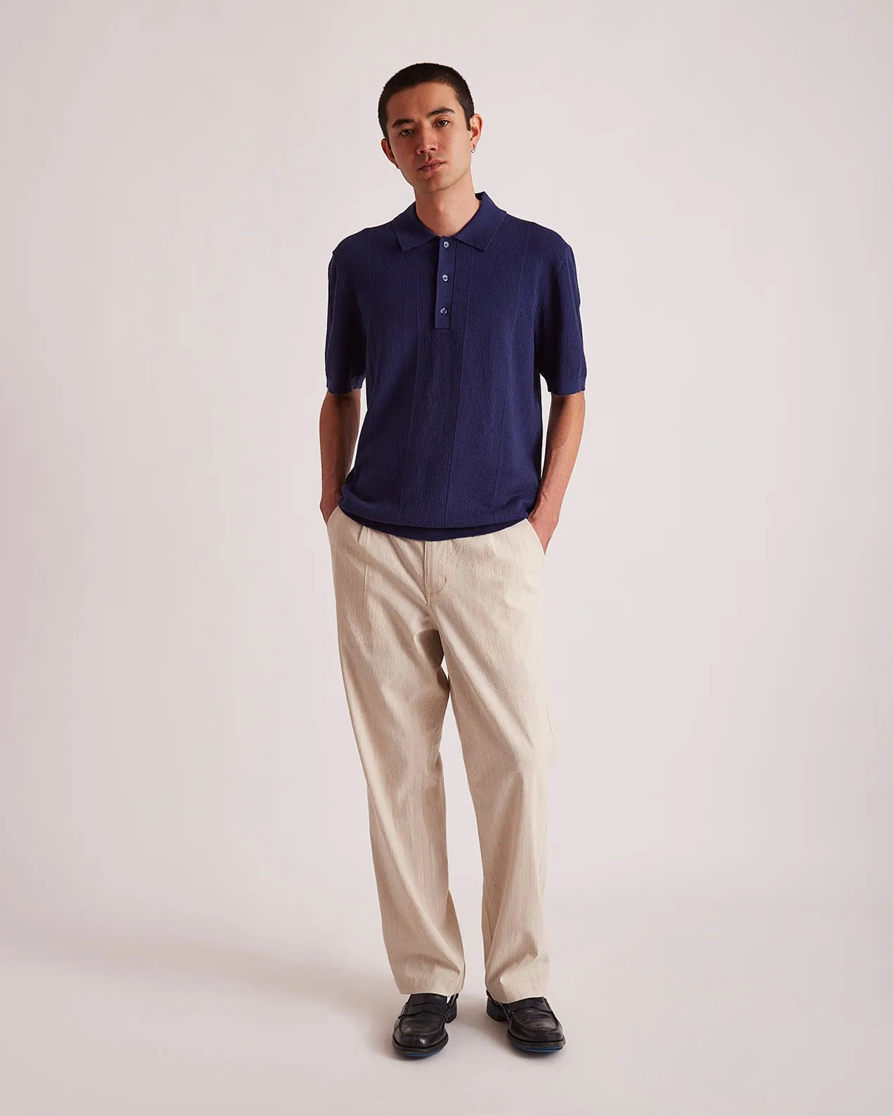Jahmad Linen-Blend Knit Polo