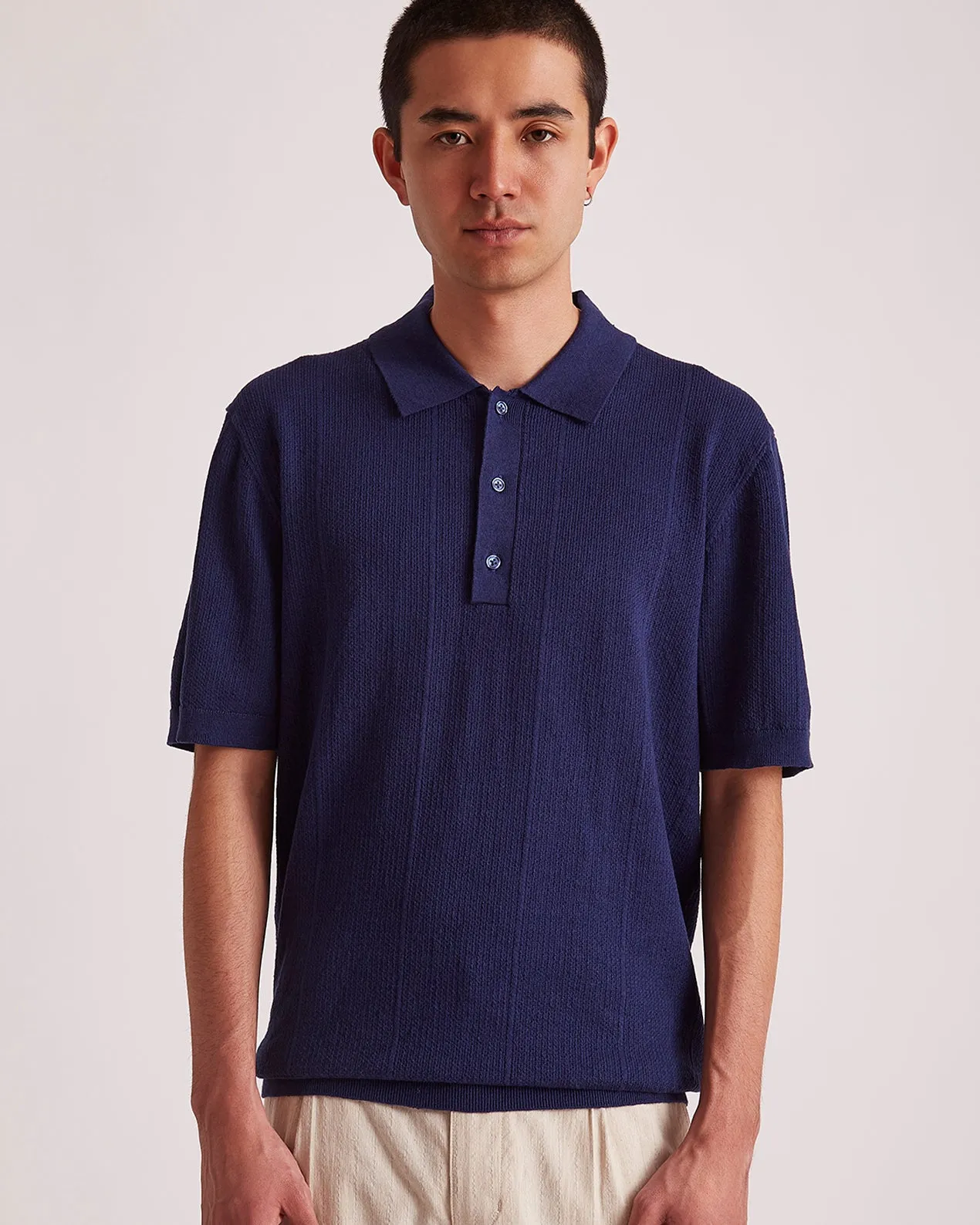 Jahmad Linen-Blend Knit Polo