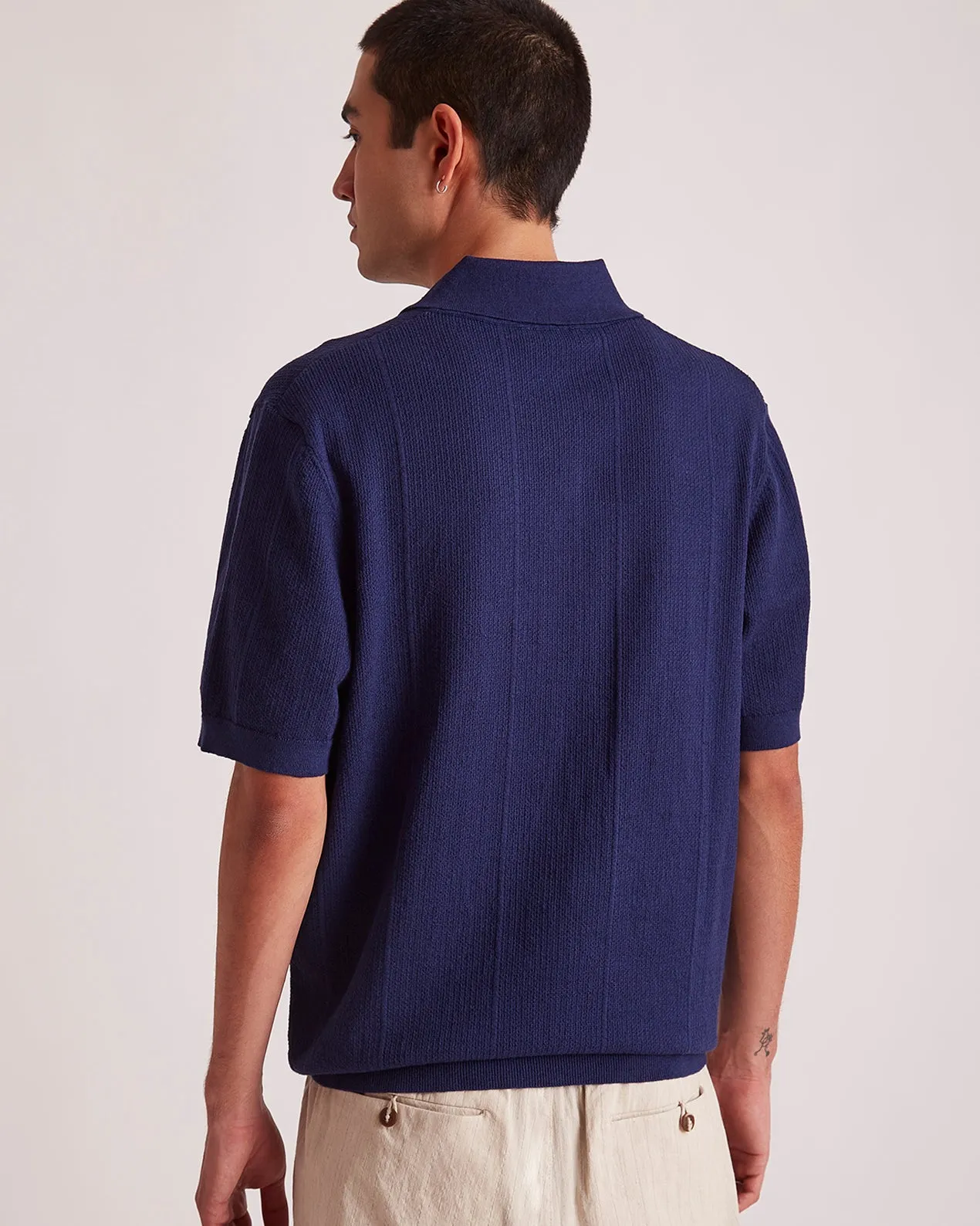 Jahmad Linen-Blend Knit Polo