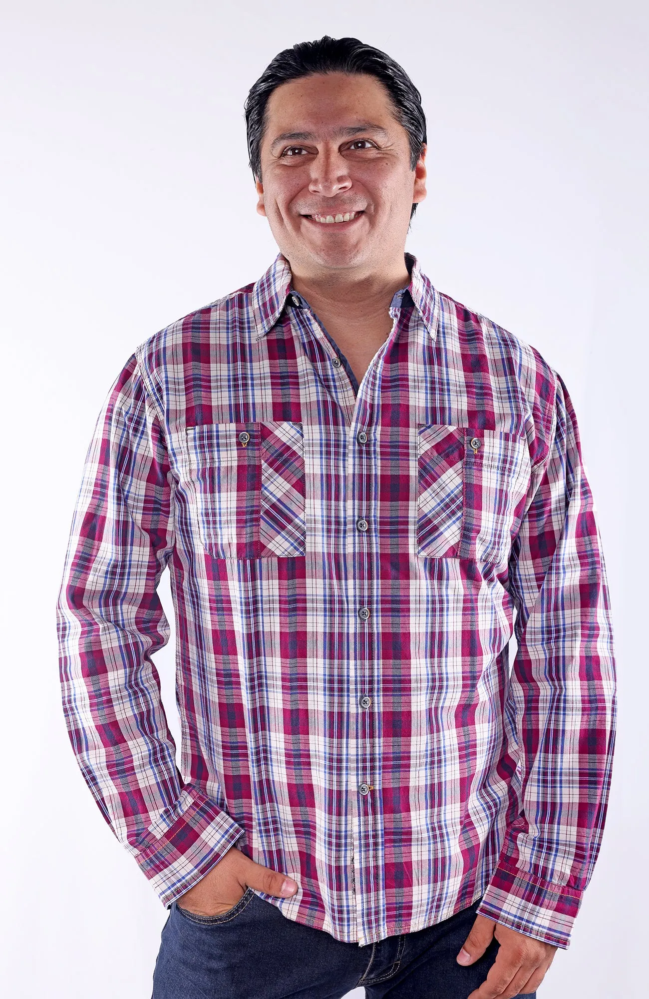 JOHAN | 100% Cotton Yarn-Dye Plaid - Long Sleeve Shirt
