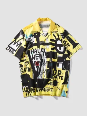 JUSTNOTAG Graffiti Short Sleeve Shirts