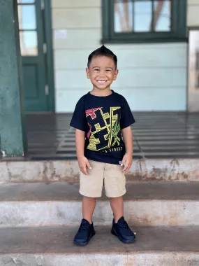 KEIKI SPLIT BLOCK TRIBAL RASTA T-SHIRT