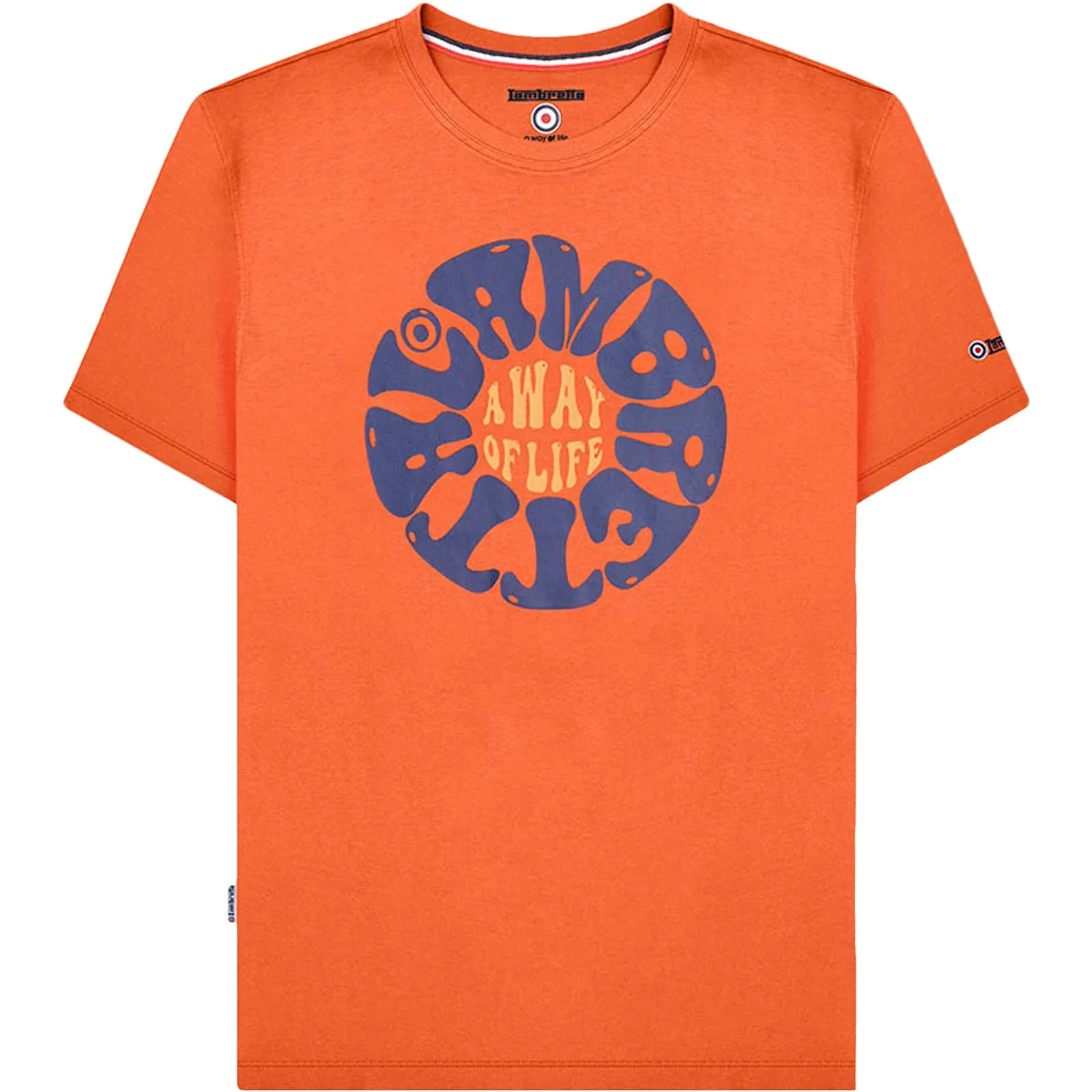 Lambretta Mens Festival Crew Neck Cotton T-Shirt