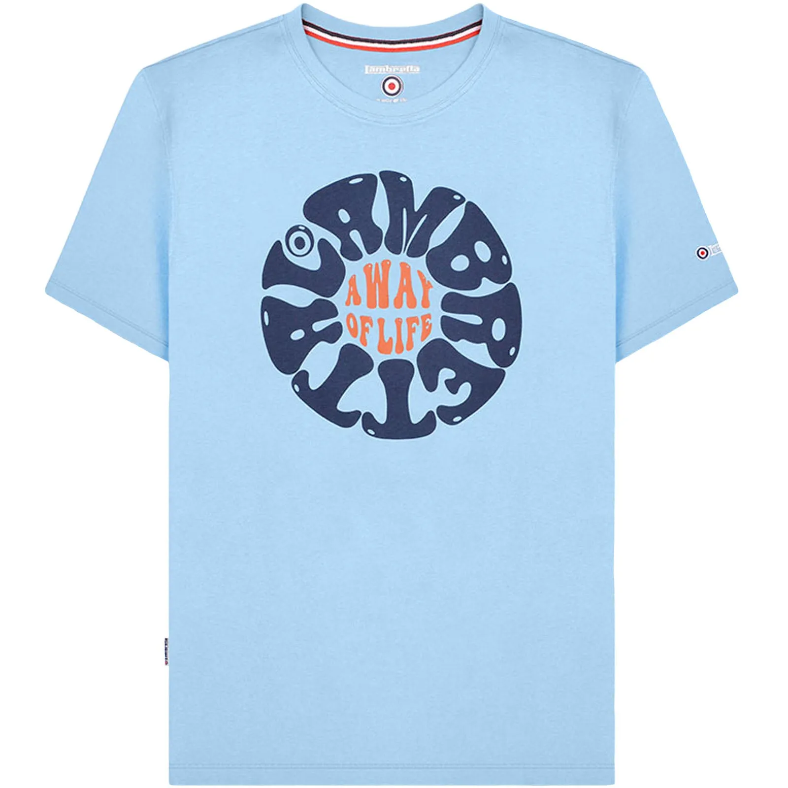 Lambretta Mens Festival Crew Neck Cotton T-Shirt