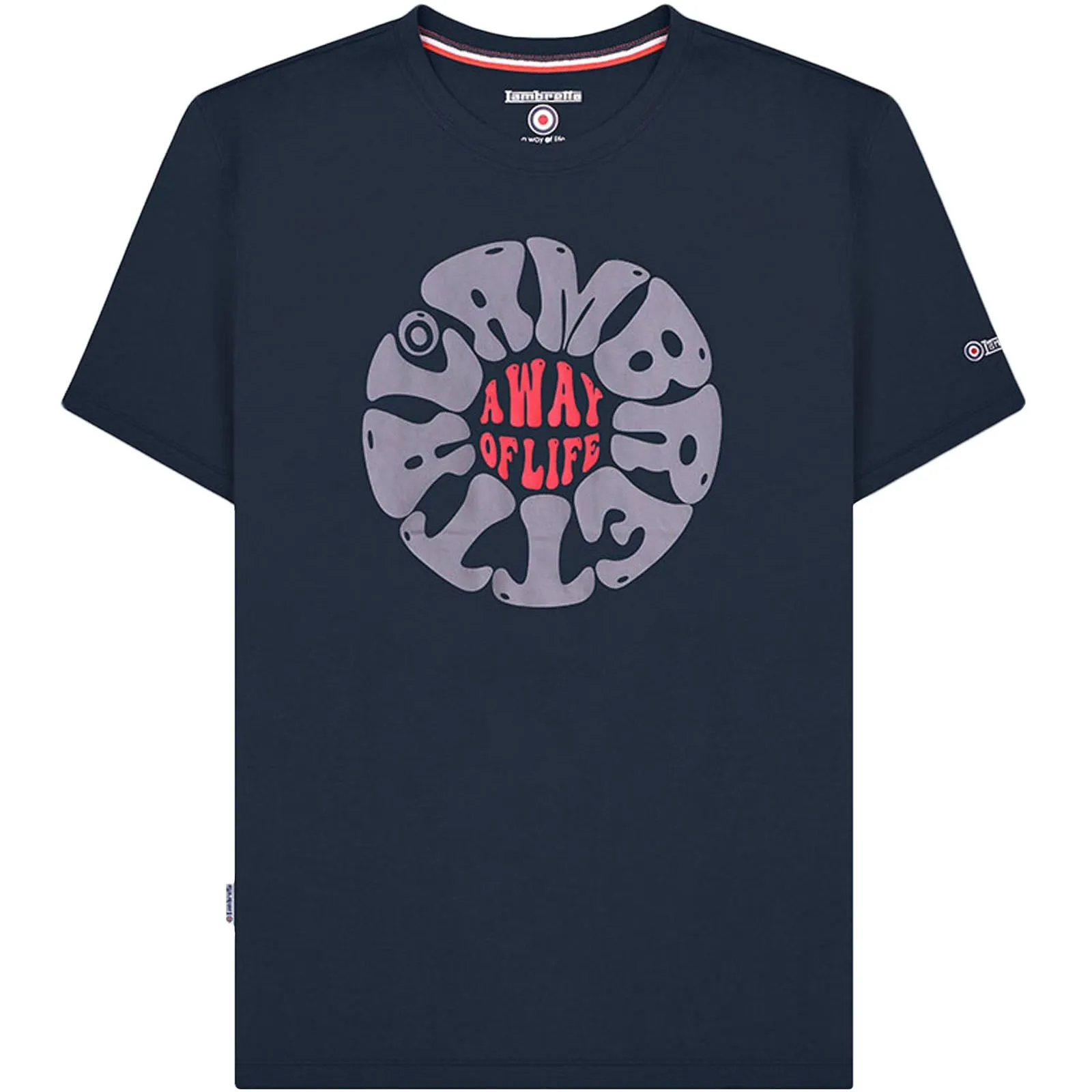 Lambretta Mens Festival Crew Neck Cotton T-Shirt
