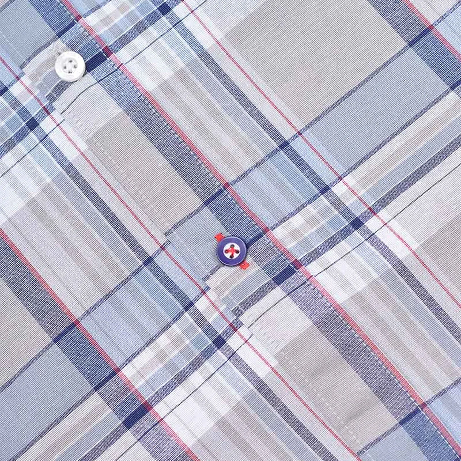 Lambretta Mens Retro Checked Short Sleeve Button Down Shirt - Khaki