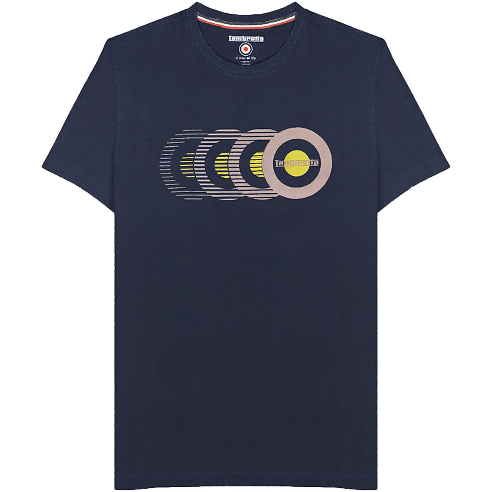 Lambretta Mens Target Fade Graphic T-Shirt - Black