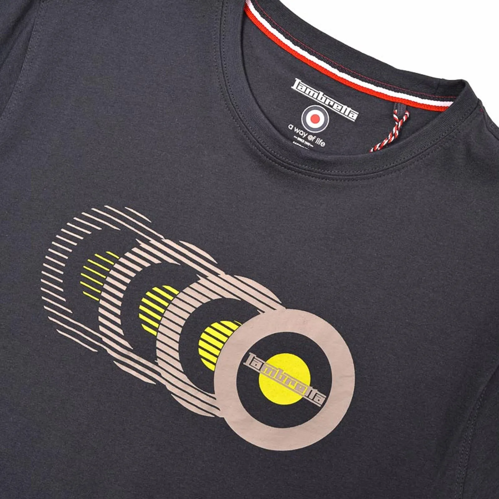 Lambretta Mens Target Fade Graphic T-Shirt - Black