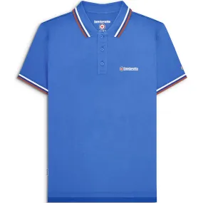 Lambretta Mens Triple Tipped Polo Shirt - Blue/White/Red - M