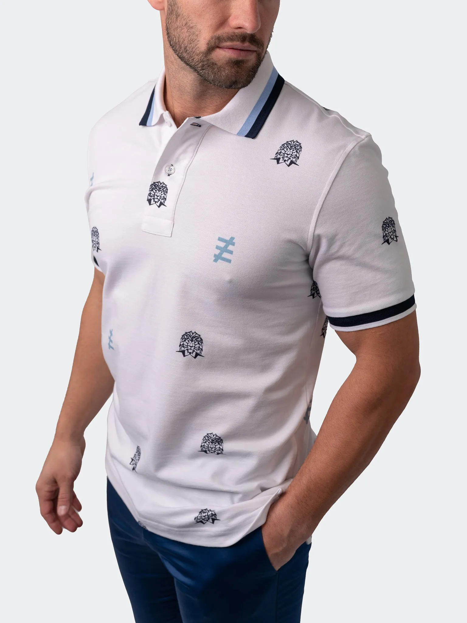 Maceoo Short Sleeves Polo | Polo Mozart Icon Tip White